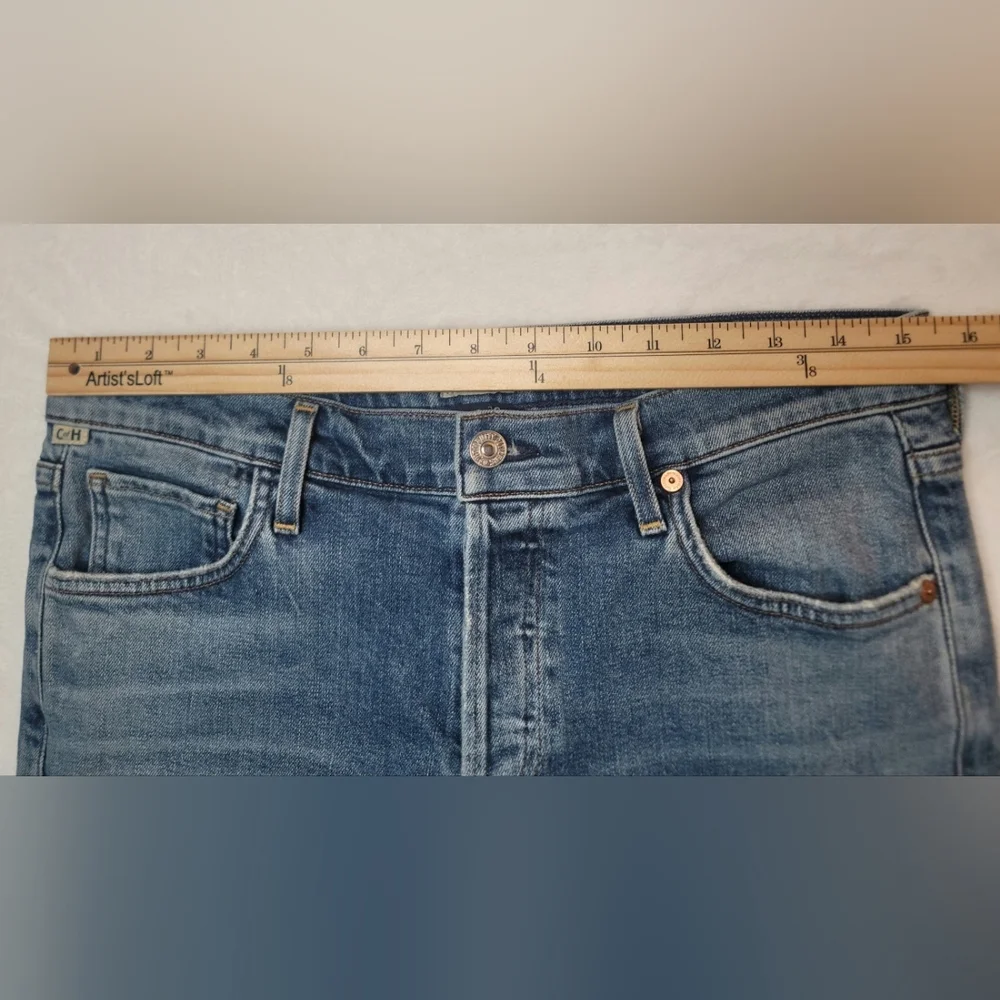 Citizens Of Humanity Emerson Slim Boyfriend Jean Sz 27 Distressed Raw Frayed Hem - Picture 3 of 15